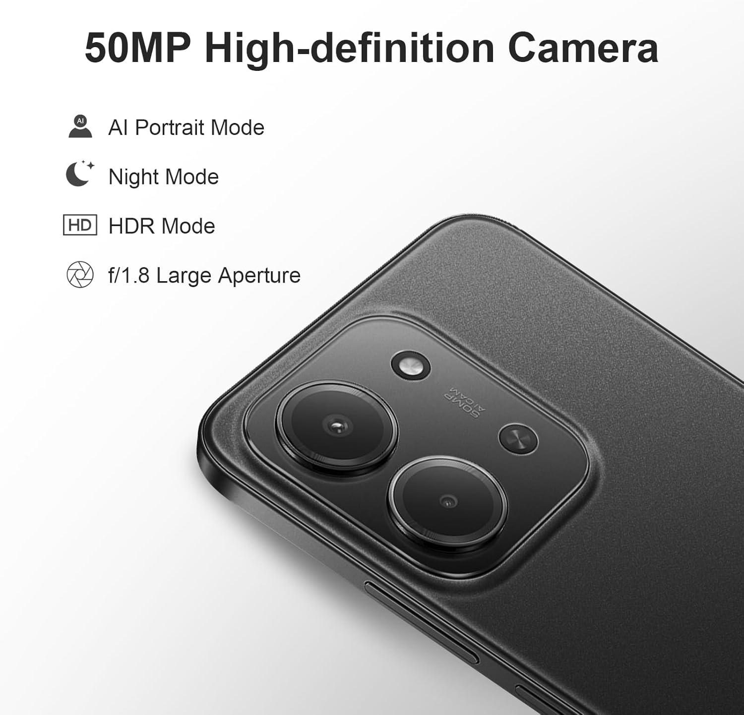 Xiaomi Redmi 15C Smartphone 4+256GB Pantalla de 6.9" 120Hz cámara IA de 50MP batería de 6000mAh Carga rápida de 33W procesador Octa-Core Negro