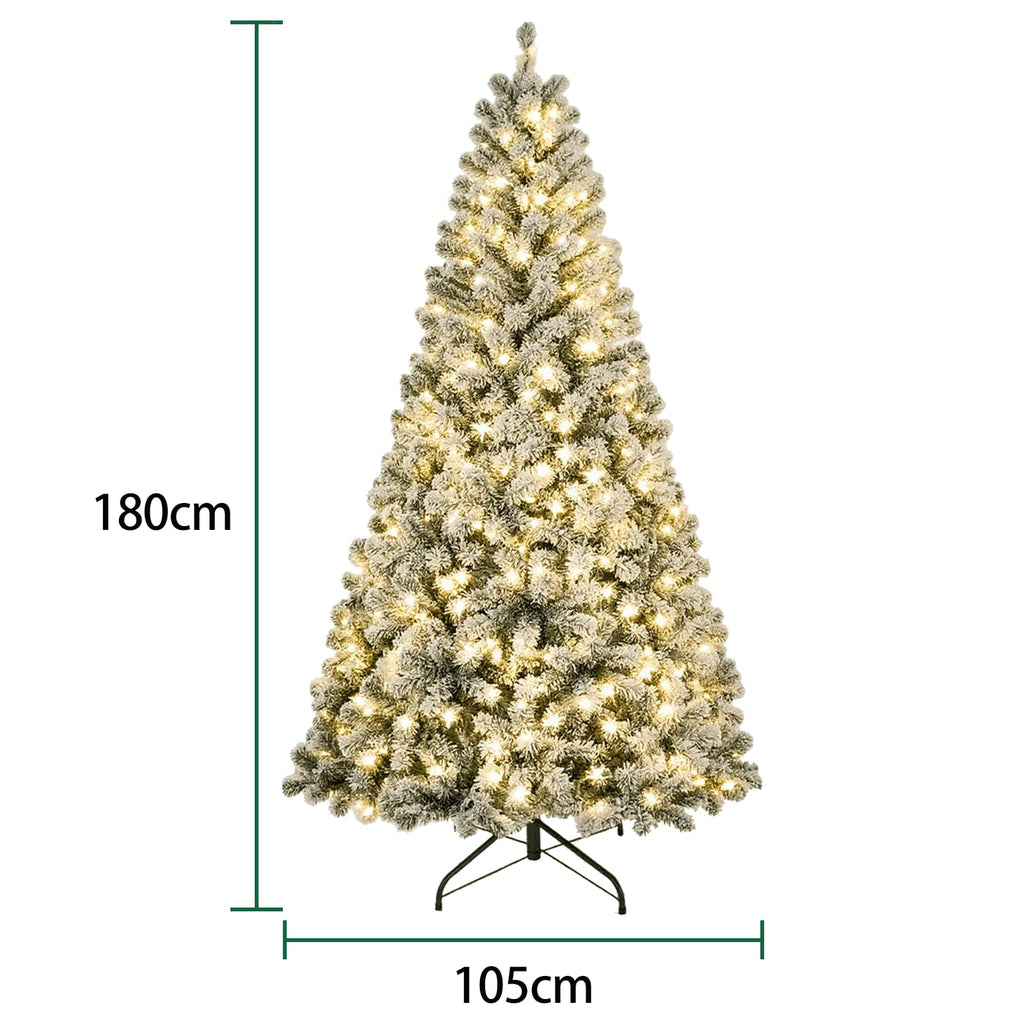 Árbol de Navidad de 180 cm - Abeto artificial robusto - Hojas, ligero y fácil de montar - Árbol de Navidad exuberante con base de metal y 800 piñones decorativos 