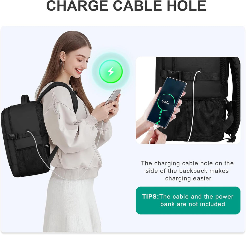 Mochila Viaje Cabina Avion 40x30x20 para Ryanair Equipaje de Mano Mochila con Bolsa Antirrobo y Orificio de Carga Maletas de Viaje para Ryanair Vueling Wizz Air