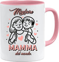Jungle Mug Migliore Mamma del ondo caneca | ideia de presente italiana para o dia da mãe | ideia de presente amorosa para mãe com coração e criança