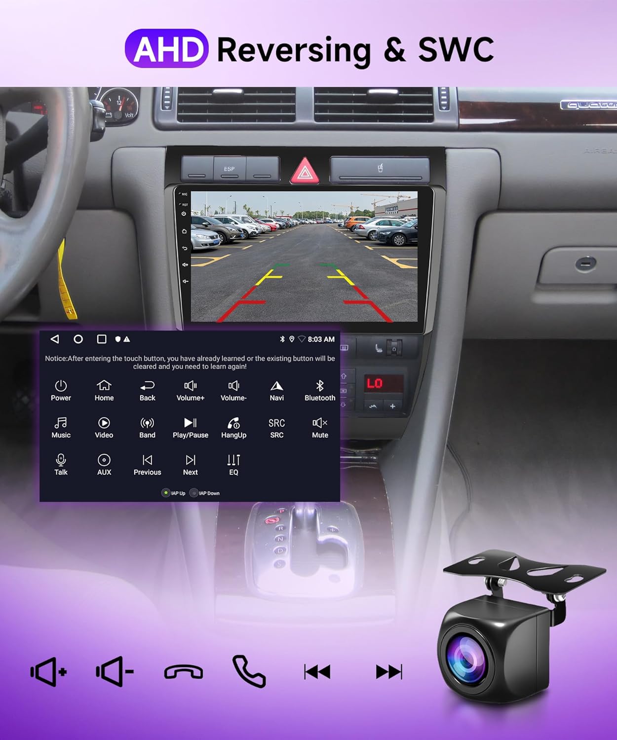 2G+64G Carplay Android Car Radio for Audi A6 C5 1997-2004 S6 1999-2004 RS6 2002-2006 9 Inch Car Radio with Android Auto GPS Navi WiFi Mirror Link Bluetooth FM/RDS EQ/USB/SWC Rear Camera