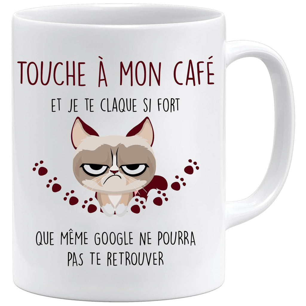 Jungle Mug Presente colega de trabalho | Toque no meu café e em chá claque, caneca de presente colega de trabalho | ideia de presente caneca de humor para colega (bordô)