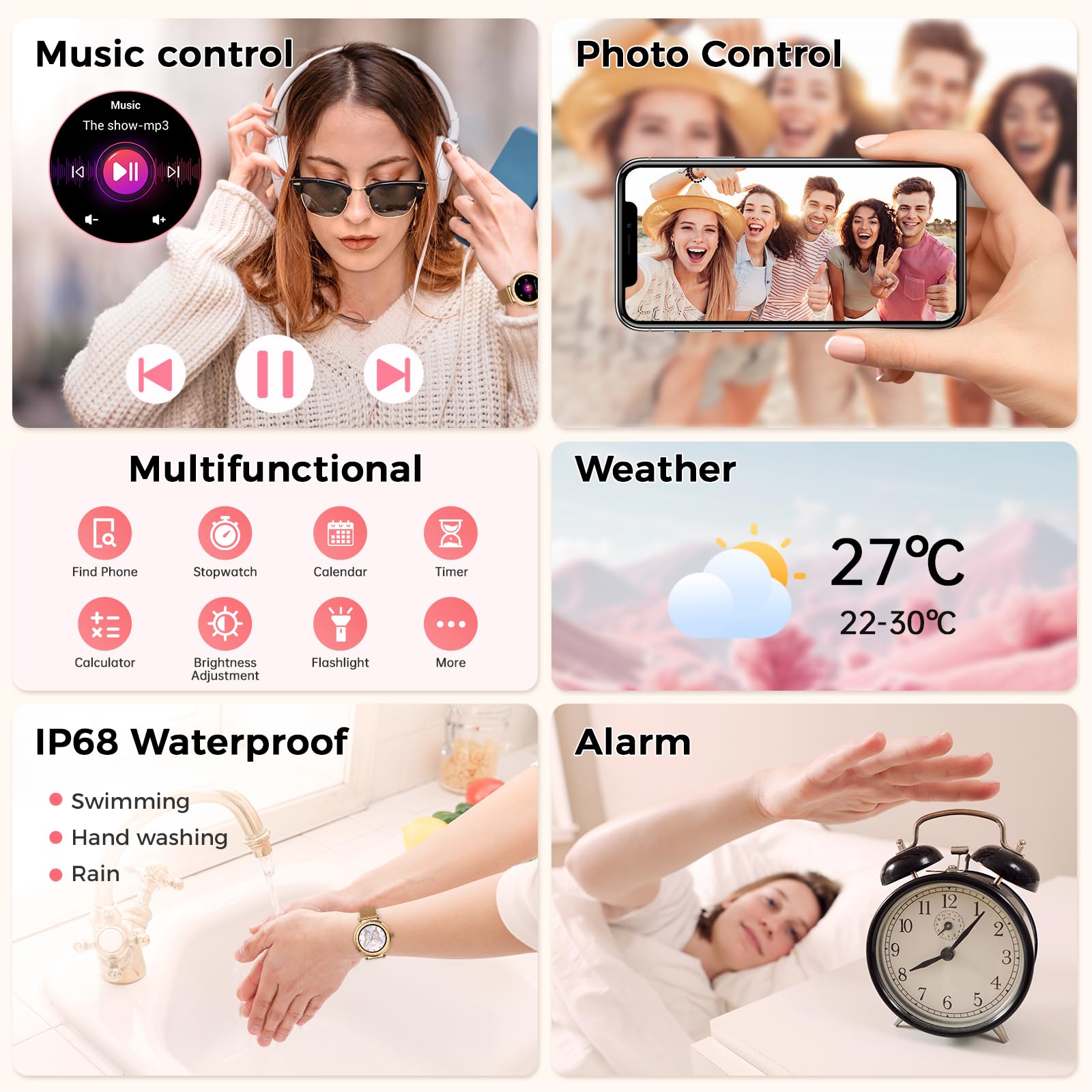 Smart Watch Women, 2025 New Smartwatch Woman with Calls, Smart Watch Menstrual Cycle/Sleep Monitor/SpO2/Pedometer/110+ Sports Modes, IP68 Waterproof Sports Watch for Android iOS