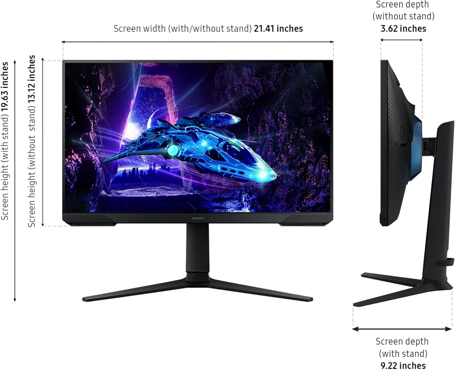 Samsung 24-Inch Odyssey G3 (G30D) Series FHD Gaming Monitor, 1ms, 180Hz, AMD FreeSync, Adjustable Stand, Black Equalizer, Virtual Aim Point, Eye Saver Mode, Flicker-Free, LS24DG302ENXZA
