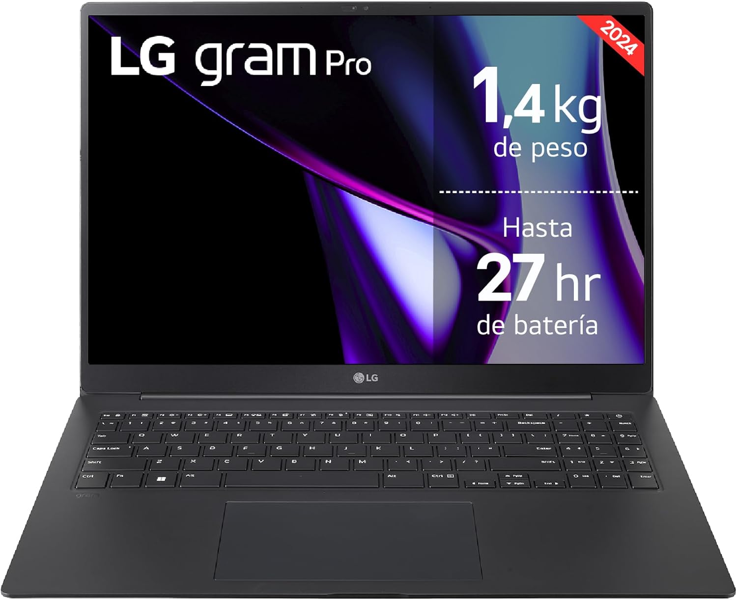 LG gram Pro 17Z90SP-E.AD88B Ultralight Laptop, 43.1 cm, IPS display, Intel Core Ultra 7 processor, 32 GB RAM, 1 TB SSD, up to 27 hours battery life, 1.4 kg, NVIDIA RTX 3050, Windows 11, Men's, Black, QWERTY keyboard 