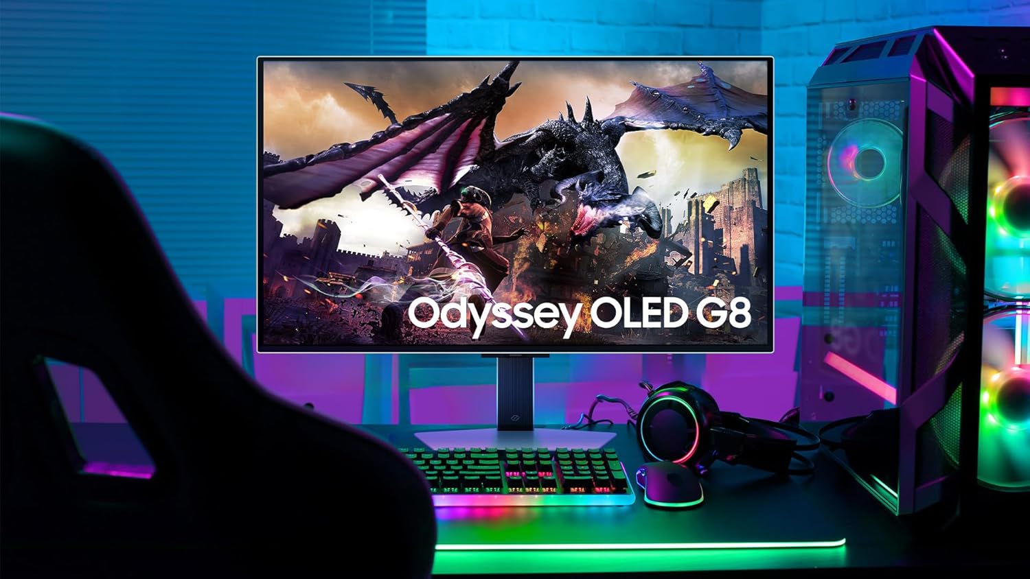 Samsung 32" Odyssey OLED G8 (G80SD) Series 4K UHD Smart Gaming Monitor w QD-OLED, 240Hz 0.03ms, G-Sync Compatible, Glare-Free Display, Sleek Metal Design, LS32DG800SNXZA, 3 Yr Warranty