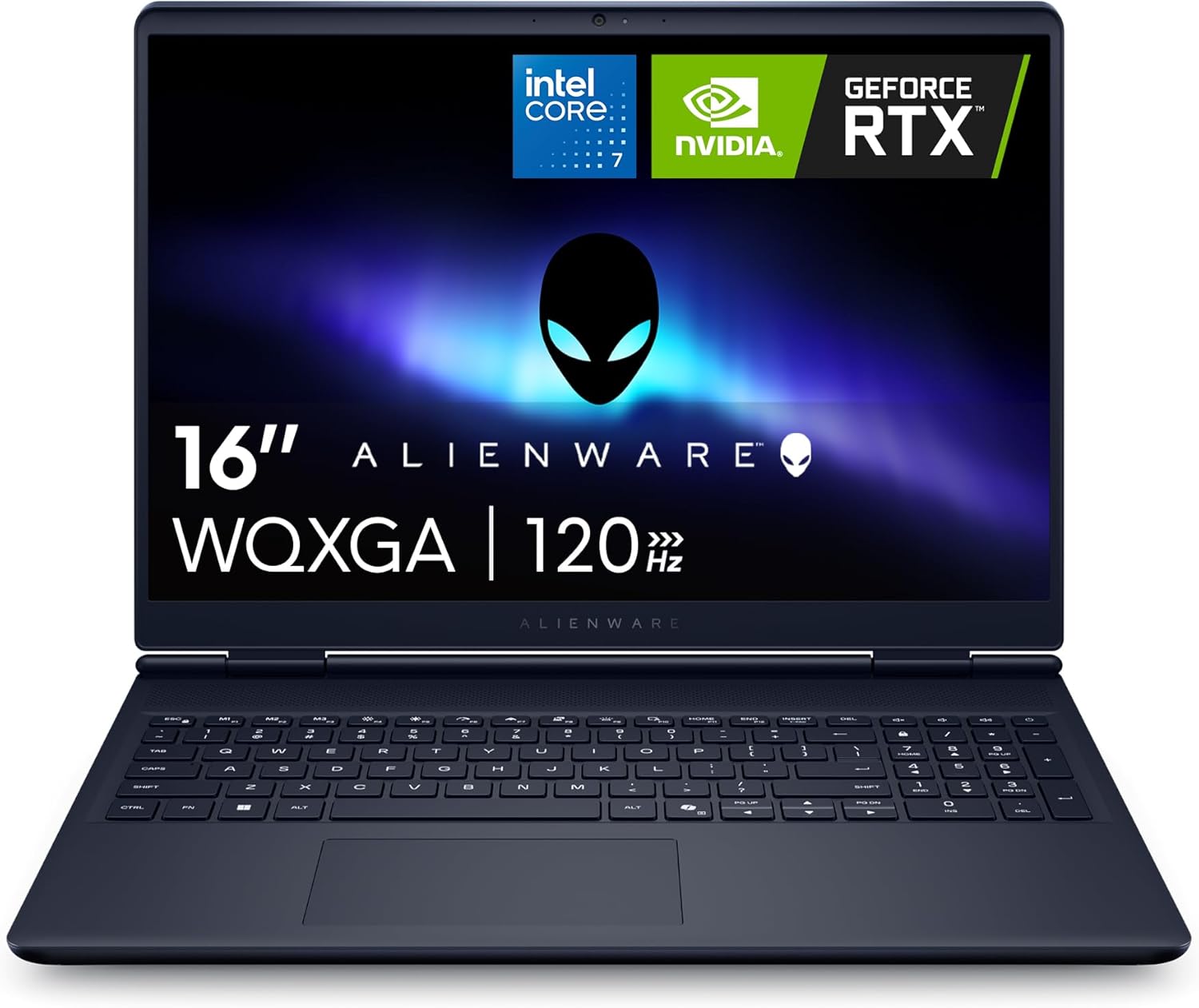 Alienware 16 Aurora Gaming Laptop AC16250-16" WQXGA 120Hz Display, Intel Core 7-240H Processor, 16GB DDR5 RAM, 1TB SSD, NVIDIA GeForce RTX 5050 8GB Graphics, Windows 11 Home, Onsite Service - Blue