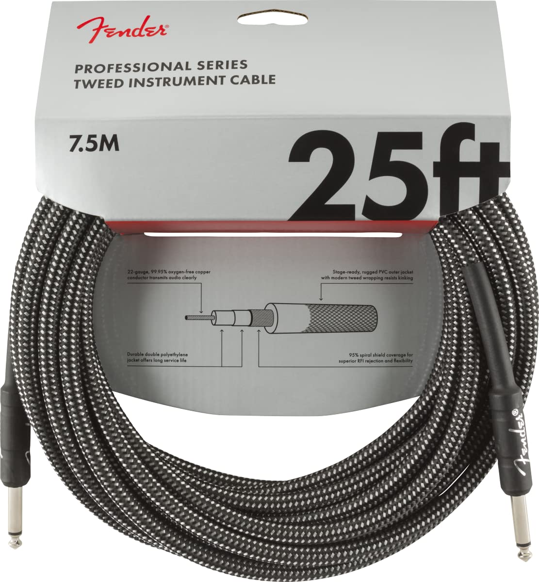 Fender PRO 10 ANGL INST CABLE BLK