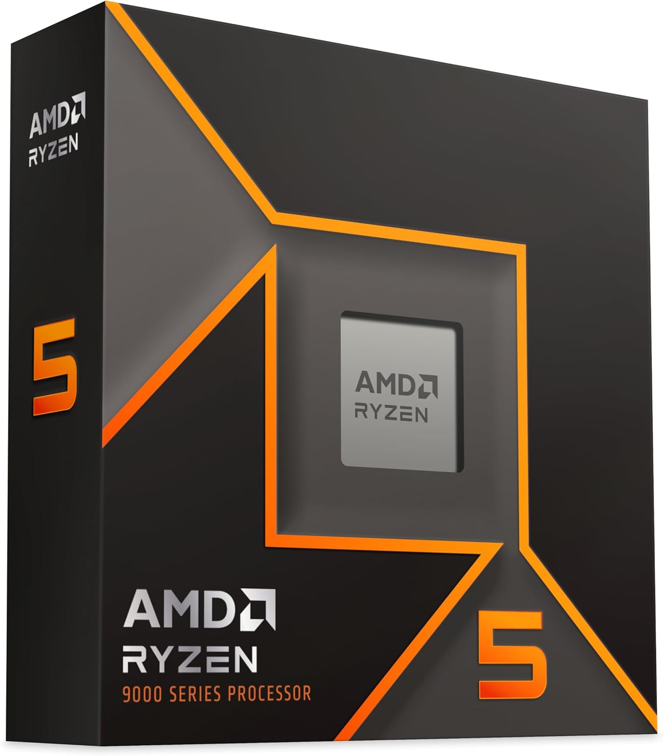 AMD Ryzen 5 9600X Processador (placa gráfica Radeon integrada, 6 núcleos/12 Threads, 65 W DTP, Socket AM5, Cache de 38 MB, relógio de aumento máximo. até 5,4 GHz, sem ventilador)