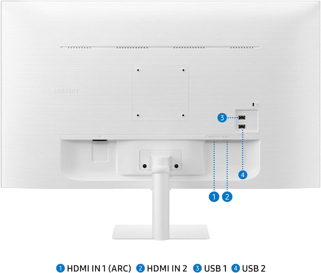 SAMSUNG 27-Inch M5 (M50D) Series FHD Smart Monitor with Streaming TV, Speakers, HDR10, Gaming Hub, Multiple Ports, Workout Tracker, Vision Accessibility Tools, LS27DM501ENXZA, 2024
