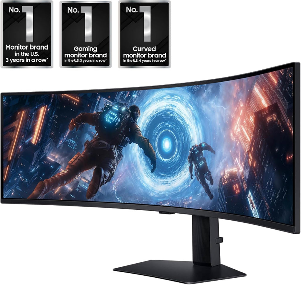 SAMSUNG 49-inch Odyssey G9 (G91F) DQHD, 144Hz, Curved Gaming Monitor, Ultra-Wide 32:9 Screen, DisplayHDR 600, AMD FreeSync™ Premium Pro, Ergonomic Stand, LS49FG910ENXZA, 2025