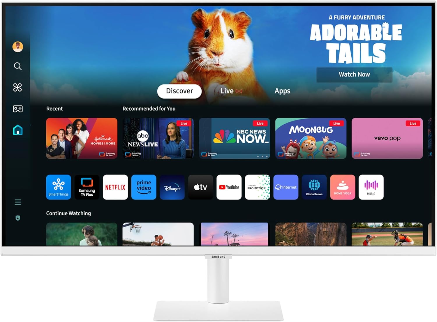 SAMSUNG 27-Inch M5 (M50D) Series FHD Smart Monitor with Streaming TV, Speakers, HDR10, Gaming Hub, Multiple Ports, Workout Tracker, Vision Accessibility Tools, LS27DM501ENXZA, 2024