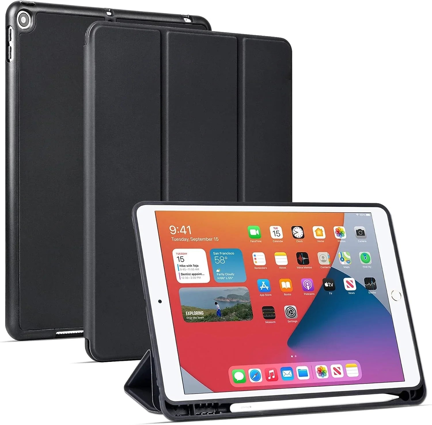 Capa para iPad 10.ª/ 11.ªgeração (2022/2025)- 10,9 polegadas compatível com Apple Pencil Preta