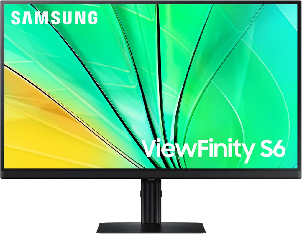 SAMSUNG 24" ViewFinity S6 (S60UD) Series QHD High Resolution Computer Monitor, 100Hz, HDR10, USB-C, Built-In LAN Port, Daisy Chain Support, Easy Setup, Height Adjustable Stand, LS24D606UANXZA, 2024
