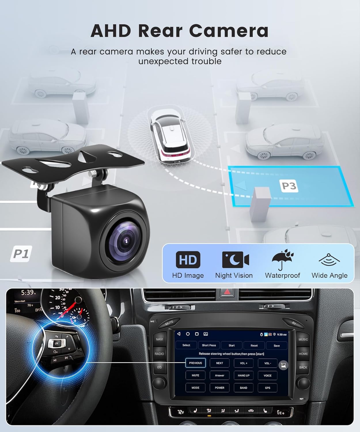 4G+64G Wireless Carplay Android Car Radio for Mercedes Benz W168 W203 CLK C209/W209 SLK/W170 W463 Viano Vito Vaneo 7 Inch Radio with Android Auto GPS Navi WiFi Bluetooth FM/RDS Rear Camera