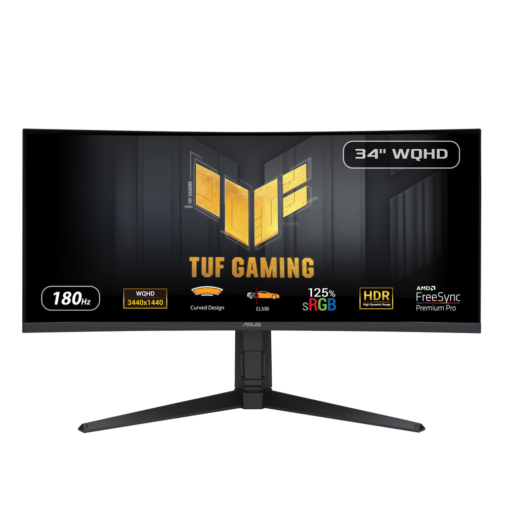 ASUS TUF Gaming VG34VQEL1A – 34 Inch Curved Gaming Monitor, UWQHD, 100 Hz, Extreme Low Motion Blur, Freesync, 1ms MPRT, 125% sRGB, HDR