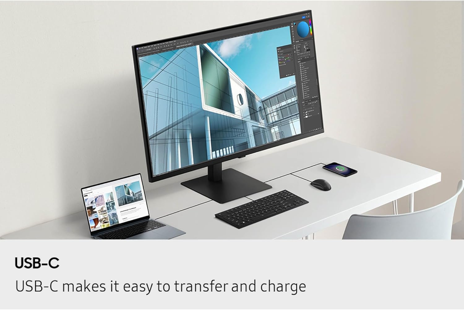 Samsung 37” ViewFinity S8 (S80UD) 4K UHD HDR10 High Resolution Monitor with USB-C and Ergonomic Design, Built-in KVM Switch, Intelligent Eye Care, LS37D800UANXZA, 2025
