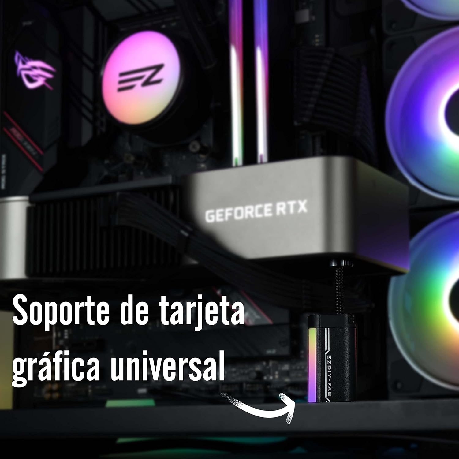 EZDIY-FAB Suporte de suporte de GPU, 5 V 3 PIN ARGB placa gráfica GPU brace suporte altura ajustável, suporte de Sag/capa para cartão de vídeo