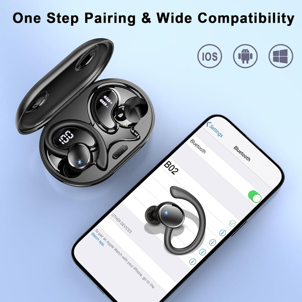 Bluetooth Headphones Sport Wireless Bluetooth 5.4 Earbuds with 4 ENC Mics Noise Cancelling ENC In-Ear Headphones with HiFi Stereo, 50 Hours Playtime, Earbuds