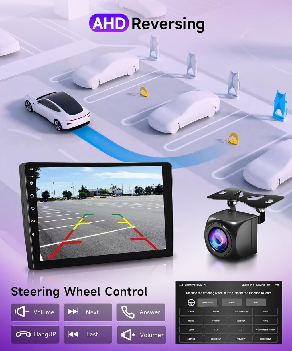 2G+64G Wireless Carplay Android Car Radio for Citroen C5 2008-2017 10 Inch Touchscreen Car Radio 2 DIN with Android Auto GPS Navi WiFi Mirror Link Bluetooth FM/RDS/EQ/SWC Rear Camera