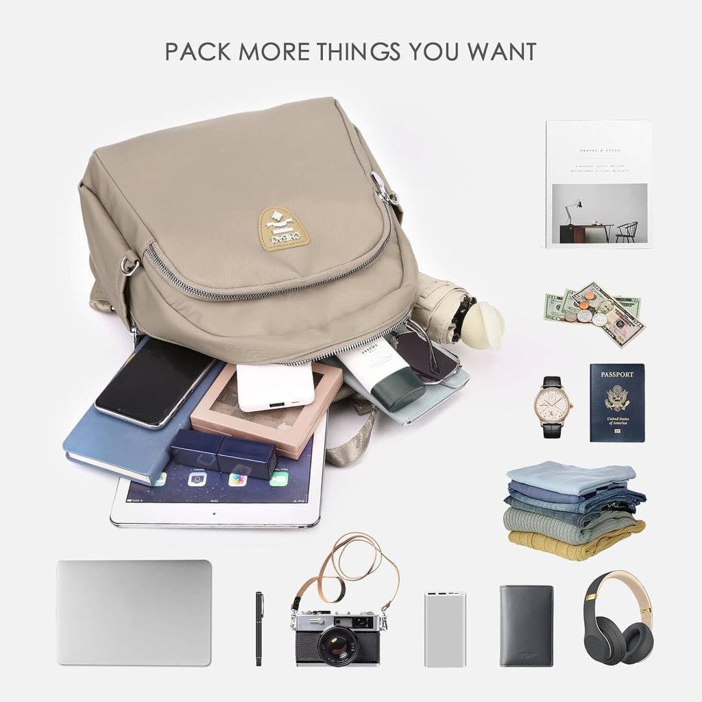 SPAHER Mochila anti-roubo casual para mulher, impermeável, mala de mão, viagem, nylon, pequena, escola, presente para meninas e uso diário, Roxo, Mochilas daypack