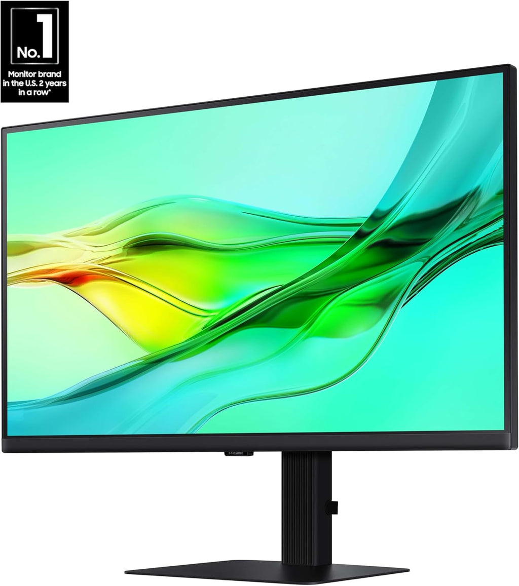 SAMSUNG 27" ViewFinity S6 (S60UD) Series QHD High Resolution Computer Monitor, 100Hz, HDR10, USB-C, Built-In LAN Port, Daisy Chain Support, Easy Setup, Height Adjustable Stand, LS27D606UANXGO, 2024