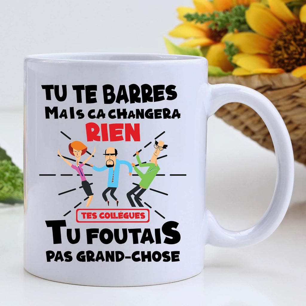 Collegue Mug | Mug Humour Colleggue tu te barras caneca mensagem divertida Rigolo | ideia de presente caneca de humor para colega | Travail Bureau Homme Femme pour anniversaire Noël
