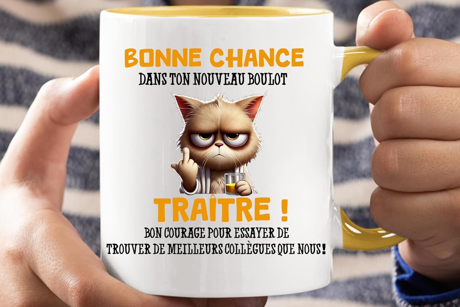 Jungle Mug Caneca do colega | presente divertido de início para colega | Boa sorte traidor! Caneca de humor preta | Caneca de presente para escritório, compatível com máquina de lavar louça e