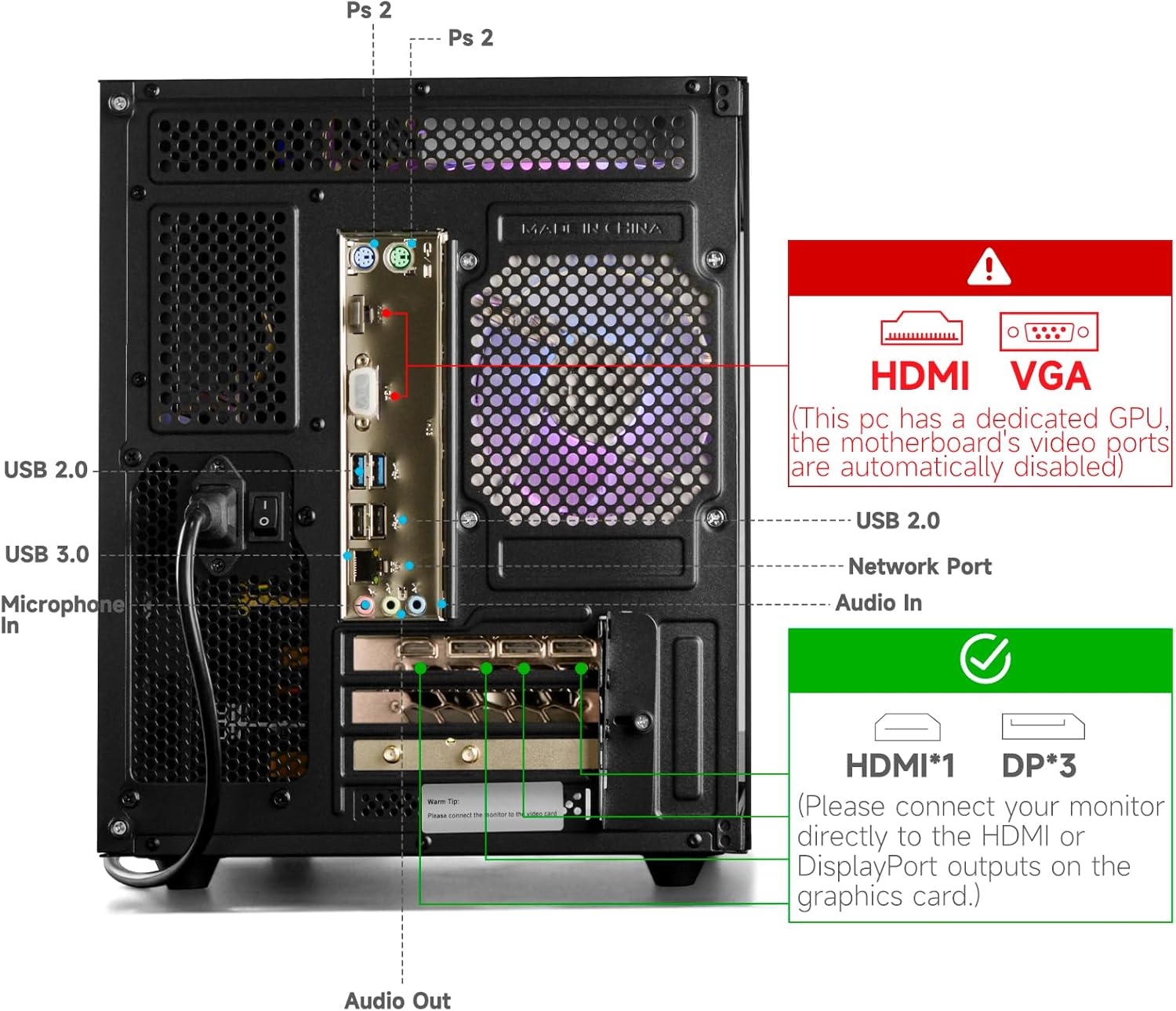 Gaming PC Desktop Ryzen 7 5700X, GeForce RTX 5060, 32G DDR4 RAM, 1TB NVME SSD, Prebuilt Tower Computer for Gaming, Home (Black)