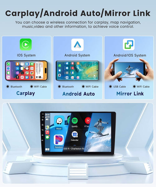 4G+64G Wireless Carplay Android 13 Car Radio for Ford Focus Mk2 Mk3 Exi MT 2 3 2004-2011 9 Inch with Android Auto Navi GPS WiFi Bluetooth FM/RDS/Dab/DVR/SWC Rear Camera