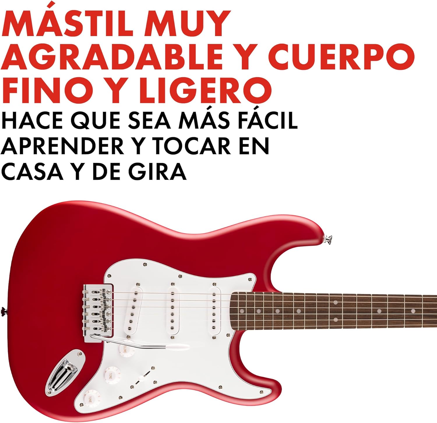 Fender Squier Debut Series Stratocaster Guitarra Eléctrica, Guitarra para Principiantes, con 2 Años de Garantía, Rojo Dakota