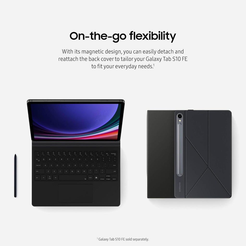 Samsung Galaxy Tab S9 | S9 FE | S10 FE, FE Book Cover Keyboard AI Key for Galaxy Tab S10 FE, Detachable Platform, PC-Like Experience, Wireless Keyboard Sharing, Black