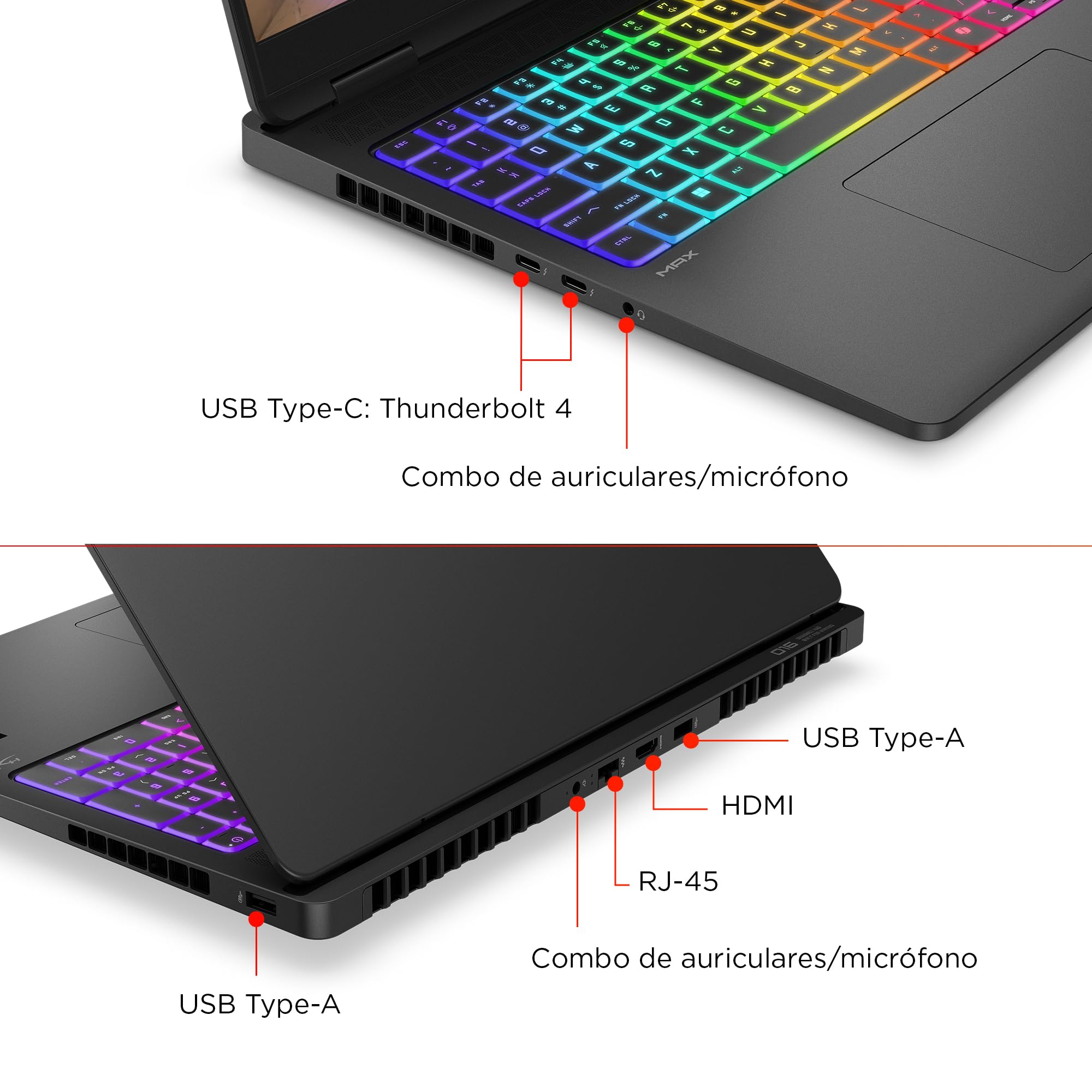 HP OMEN MAX – Gaming Laptop 16" OLED 240Hz (Ultra 9-275HX, 64GB RAM, 1TB, NVIDIA GeForce RTX 5090 24GB, WiFi 7, Windows 11) Black – Spanish QWERTY Keyboard