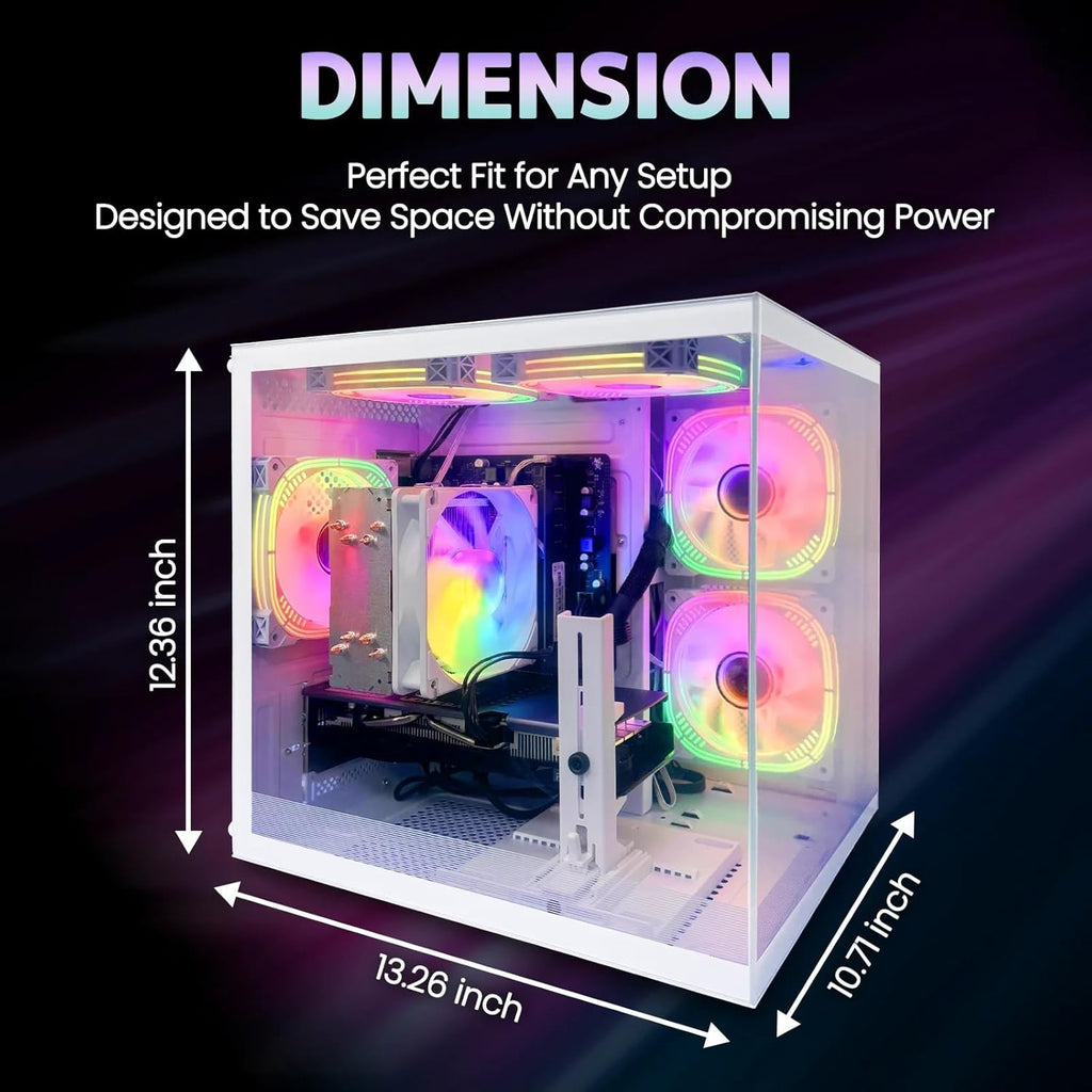 Pre Built Gaming PC Ryzen 5 5500 3.6GHz,(6Core 12Threads Up to 4.2G),Radeon RX6500XT 4G,DDR4 16G Nvme 512G SSD,WiFi 6 Tower Desktop Computer for Home and Office