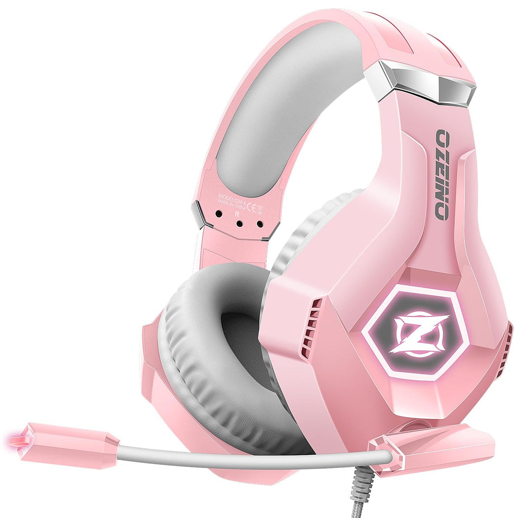 Gaming headset, gaming headset with rotating microphone, RGB light, premium stereo, lightweight comfortable earmuffs, for PS4 PS5 Xbox PC Switch Tablet Laptop 