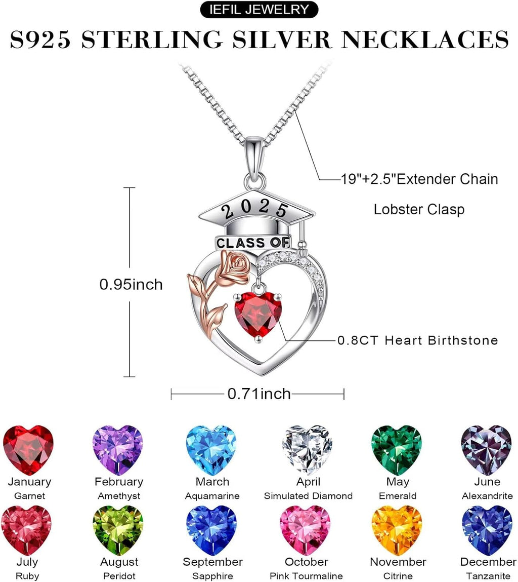 Iefil 2025 Graduation Gifts for Her - Graduation Necklace 2025, 2025 Ideal Gifts for Women Daughter Girlfriend Sisters Her