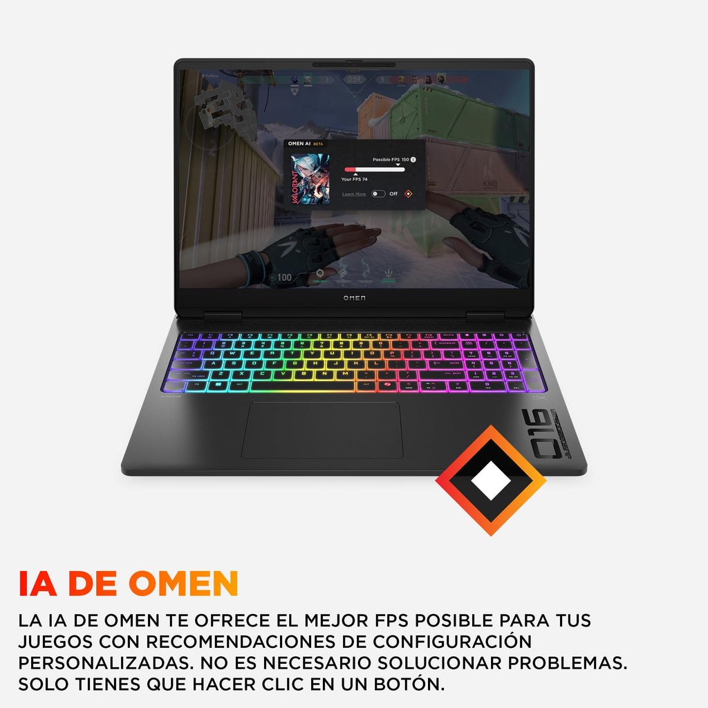 HP OMEN MAX – Gaming Laptop 16" OLED 240Hz (Ultra 9-275HX, 64GB RAM, 1TB, NVIDIA GeForce RTX 5090 24GB, WiFi 7, Windows 11) Black – Spanish QWERTY Keyboard