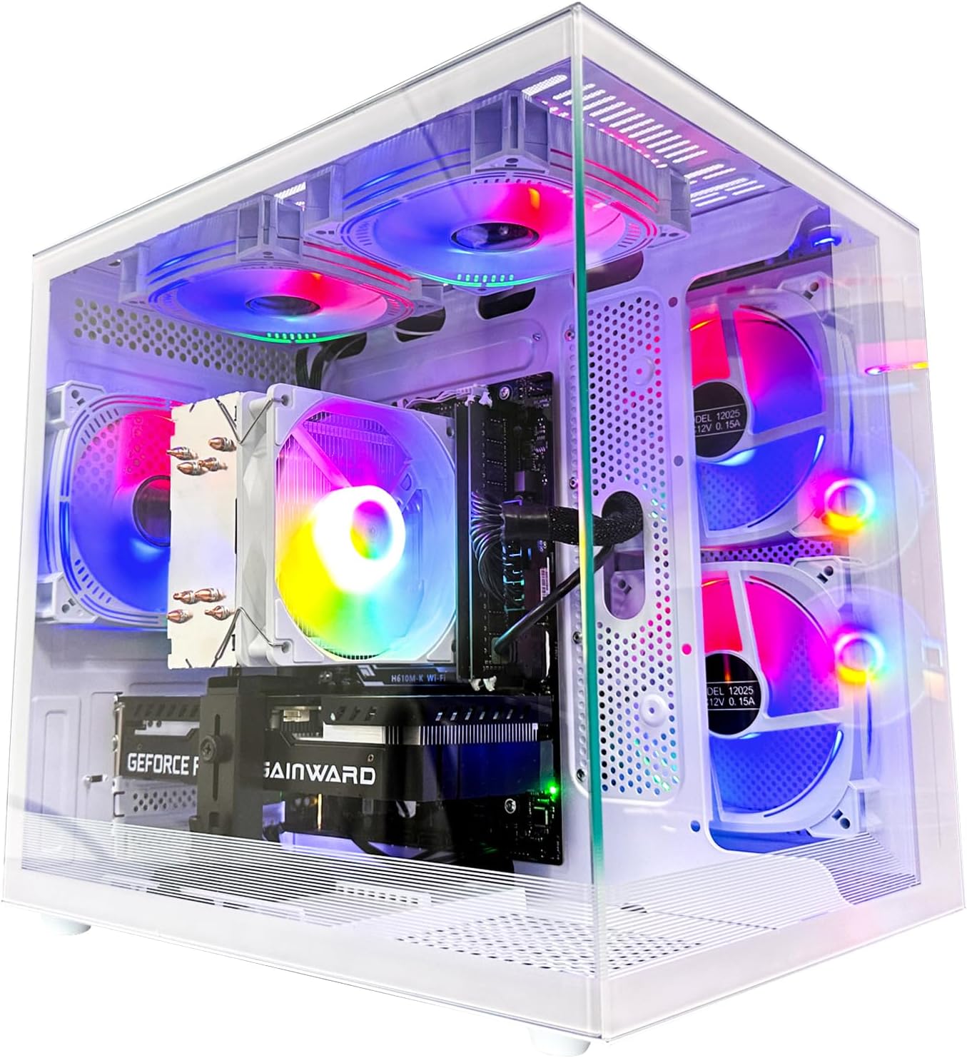 Pre Built Gaming PC Ryzen 5 5500 3.6GHz,(6Core 12Threads Up to 4.2G),Radeon RX6500XT 4G,DDR4 16G Nvme 512G SSD,WiFi 6 Tower Desktop Computer for Home and Office