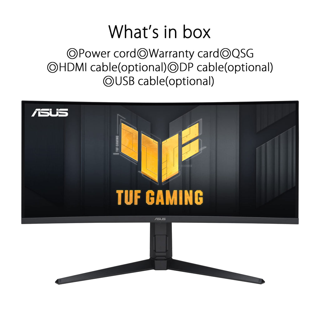ASUS TUF Gaming VG34VQEL1A – 34 Inch Curved Gaming Monitor, UWQHD, 100 Hz, Extreme Low Motion Blur, Freesync, 1ms MPRT, 125% sRGB, HDR