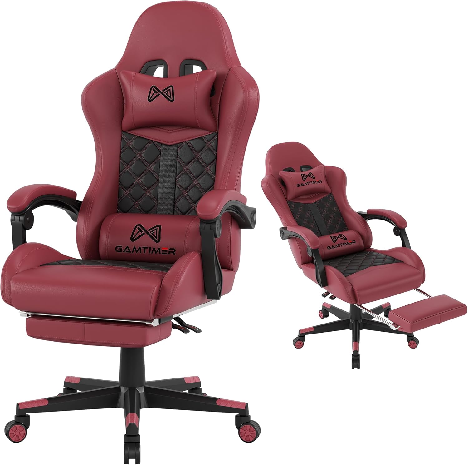 Gaming Chair, 400 lbs Adult Chair, High Back Computer Chair with Footrest and Linked Armrests, Office Video Game Chair with Lumbar Support (Grey)