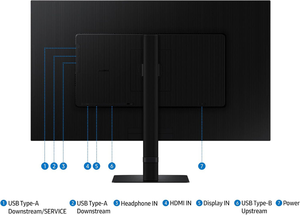 SAMSUNG 32" ViewFinity S6 (S60D) Series QHD High Resolution Computer Monitor, 100Hz, HDR10, Multiple Ports w/ HDMI, DisplayPort, USB-A, Easy Setup, Height Adjustable Stand, LS32D606EANXGO, 2024