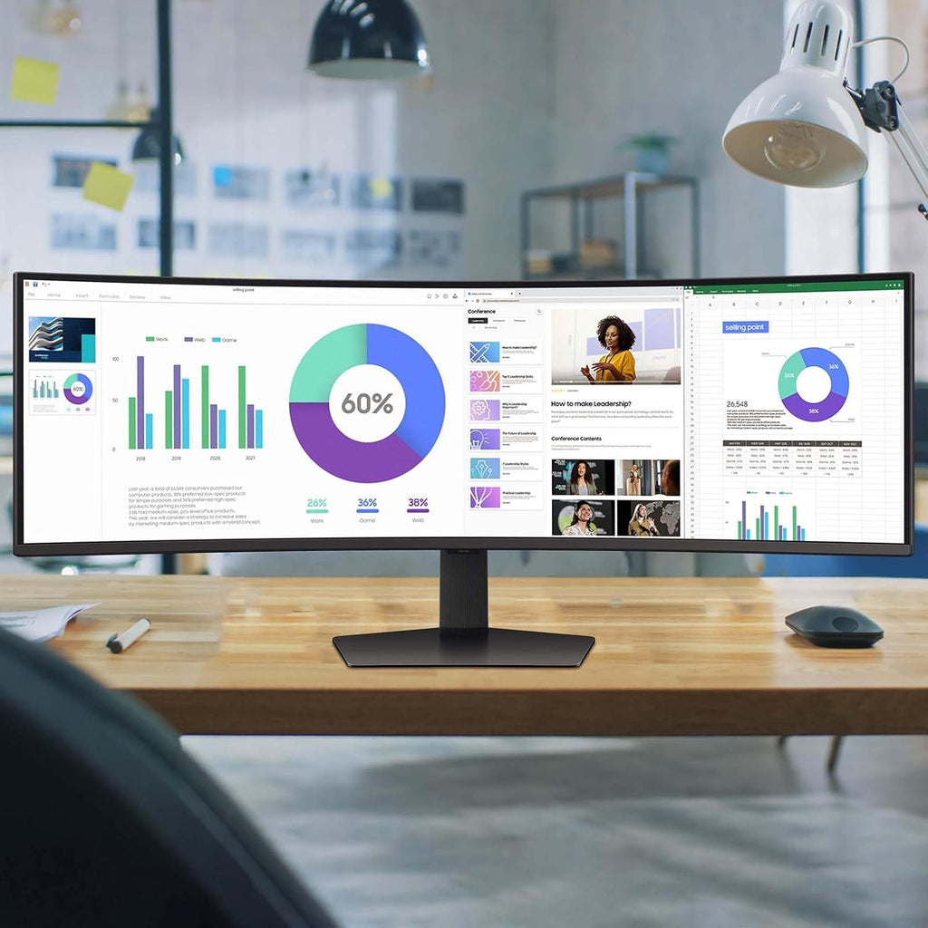 Samsung 49” Odyssey G9 Series DQHD 1000R Curved Gaming Monitor, 1ms(GtG), VESA DisplayHDR 1000, 240Hz, AMD FreeSync Premium Pro, Height Adjustable Stand, Ultrawide Screen, LS49CG954ENXZA, 2024