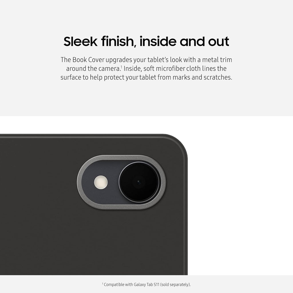 Samsung Galaxy Tab S11 Smart Book Cover Tablet Case, Minimalist Style, Slim and Sleek, Foldable Stand, US Version, White