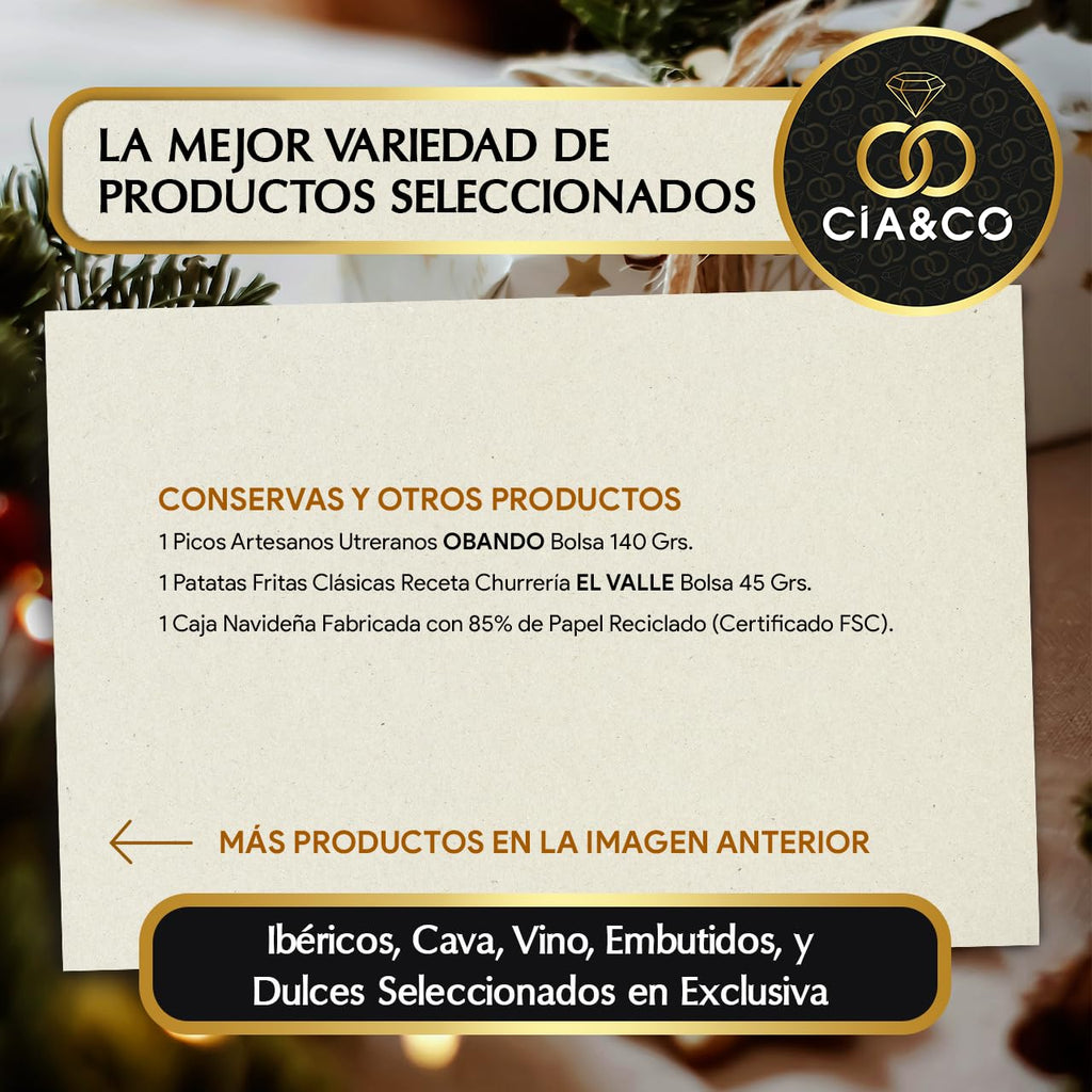 Christmas Basket with Gourmet Ham 2025 (Lot 217) · With Red and White Wine Rioja, Cava, Gin, Beer, Sweets and Iberian · Includes Customizable Card · Ideal Corporate or Family Gift