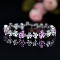 Flower Bracelet with Cubic Zirconia