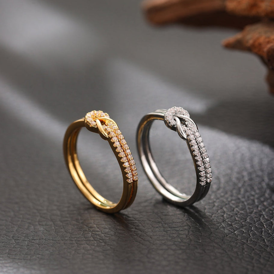 Anel Nó com Zircónia