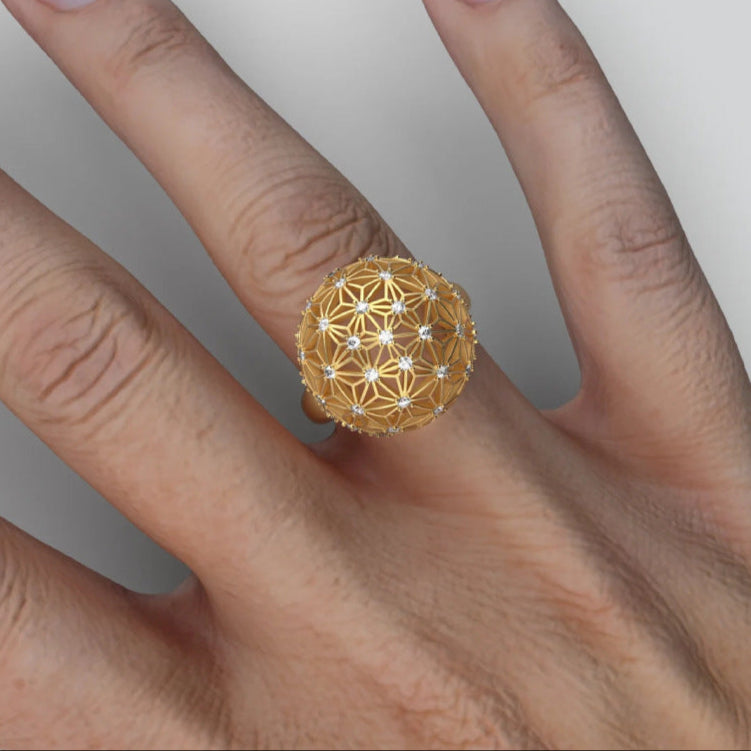 Anel Esférico com Zircónia