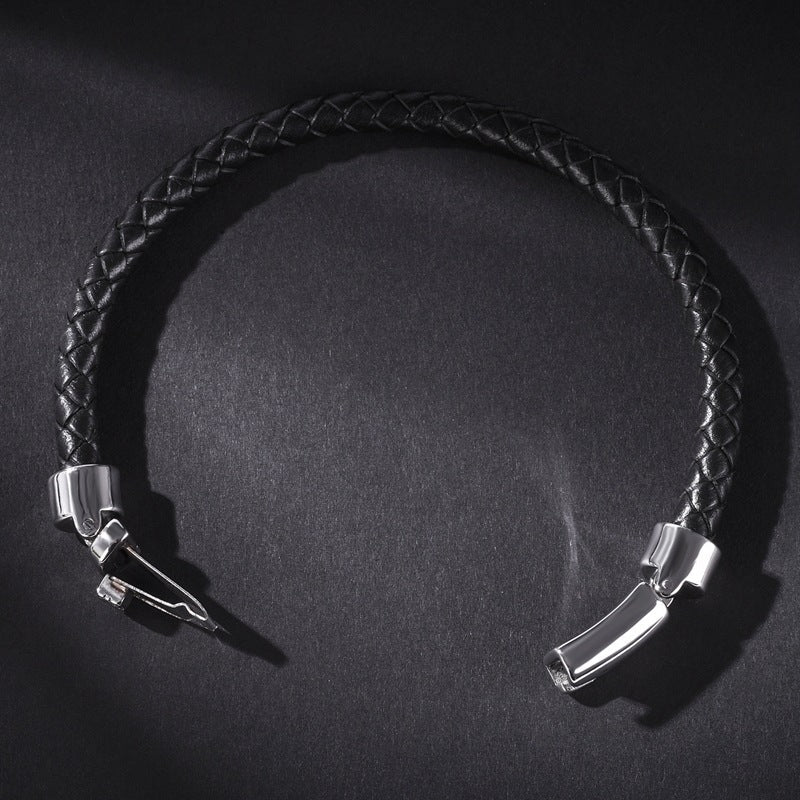 Leather and Stainless Steel Bracelet