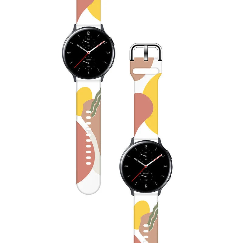 Pulseira de Silicão HURTEL Strap Moro para Samsung Galaxy Watch 46mm / Design em Padrão 7 / Conforto e Estilo