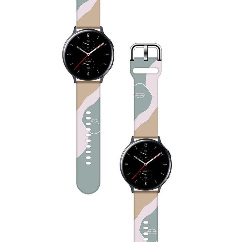 Strap Moro Band HURTEL Silicone para Samsung Galaxy Watch 46mm / Padrão Atraente / Conforto e Estilo